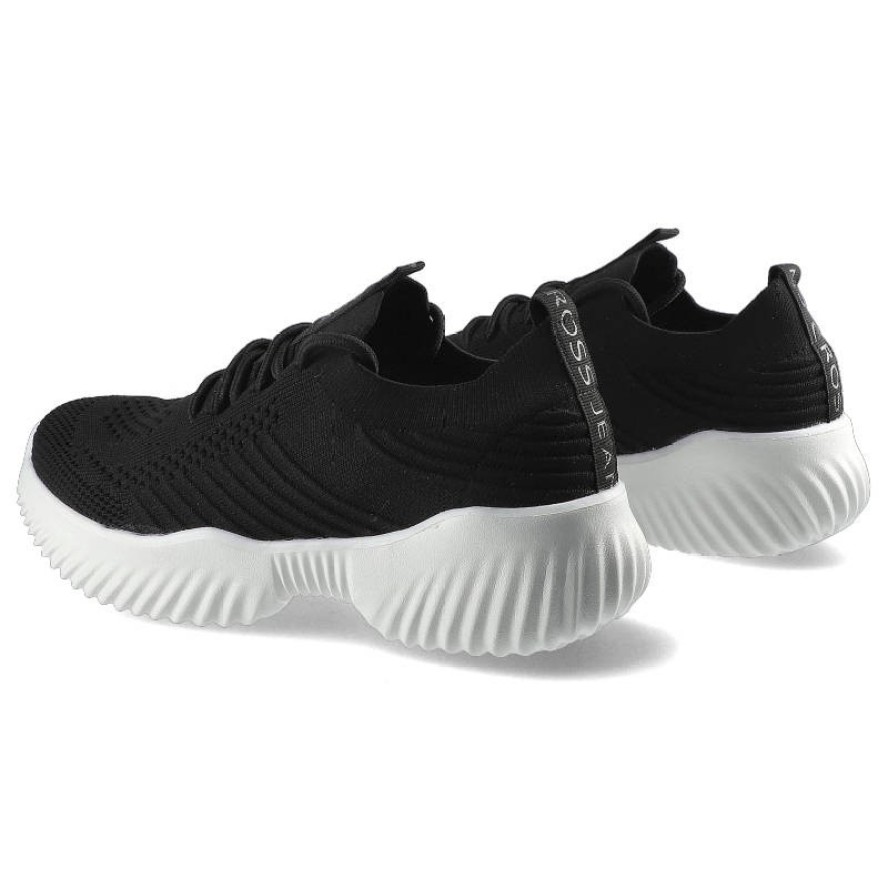 Sneakersy damskie Cross Jeans, z elastyczną dzianinową cholewką sznurowaniem na podbiciu i lekką profilowaną podeszwą, czarne, FF2R4095C