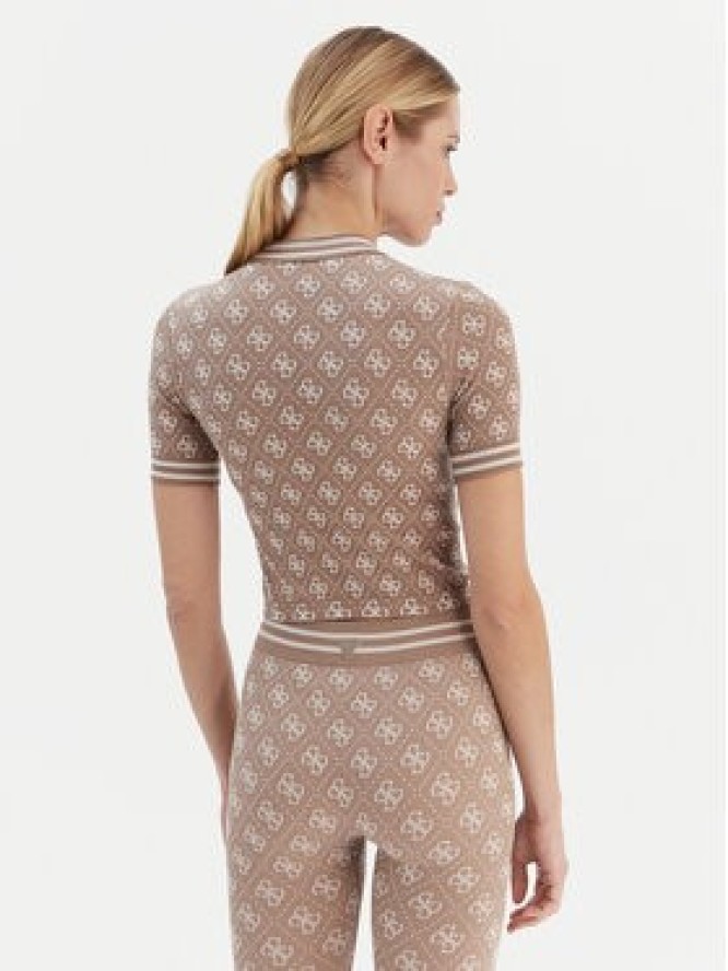 Guess T-Shirt V5BP07 K2000 Brązowy Slim Fit