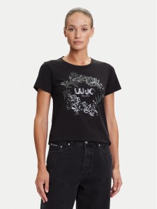 Liu Jo Sport T-Shirt TF5162 JS923 Czarny Regular Fit