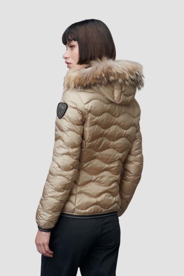 BLAUER Beżowa kurtka damska Aldie Short Jackets, Rozmiar M