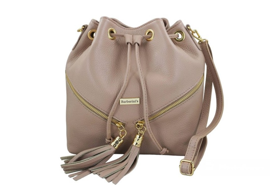 Worek skórzany boho BARBERINI'S 977-18 pudrowy