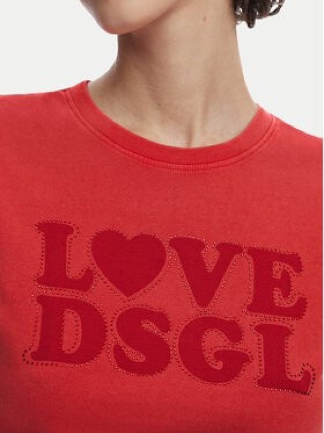 Desigual T-Shirt Love Dsgl 25SWTK10 Czerwony Regular Fit
