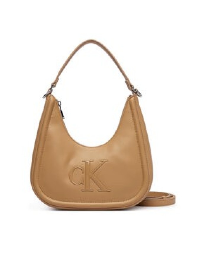 Calvin Klein Torebka Bold Ck Small Crescent LV04F3561G Beżowy