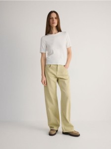 Jeansy wide leg - zielony