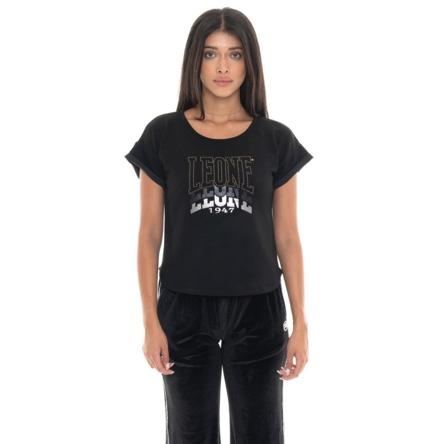 Koszulka Leone 1947 Gold Studs Damen Kurzarm, Stretch-Stoff