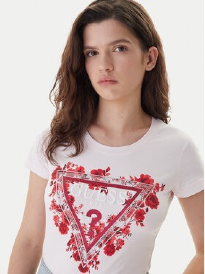 Guess T-Shirt W6RI23 J1314 Różowy Regular Fit