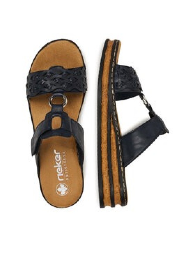 Rieker Klapki 629K9-14 Granatowy