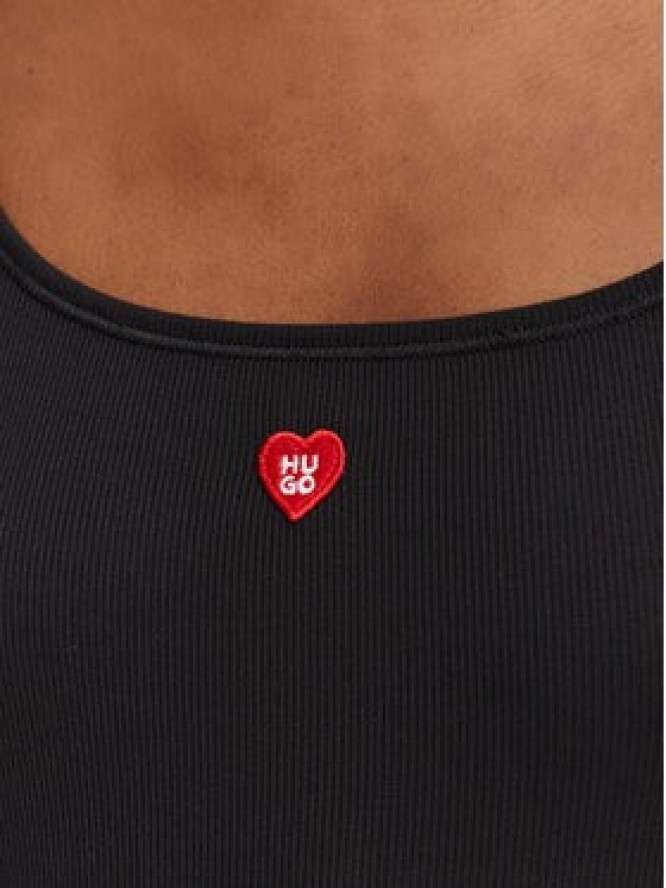 HUGO Top Heart 50566824 Czarny Regular Fit