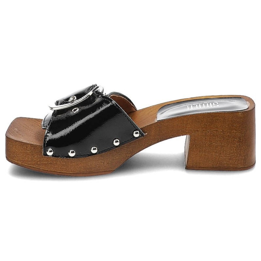 Czarne Klapki Simen Modne Buty Na Lato