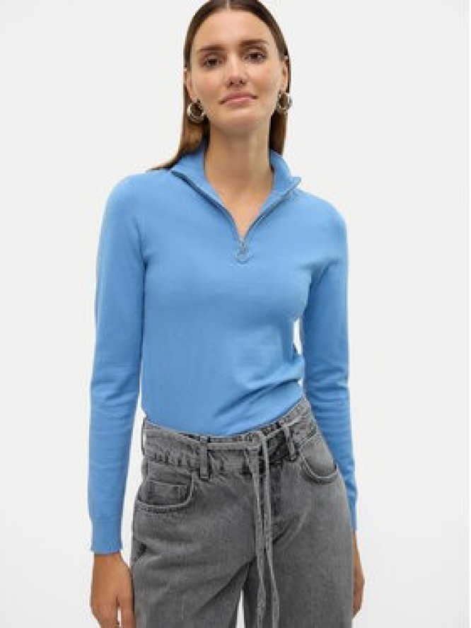Vero Moda Sweter Happiness 10317993 Niebieski Slim Fit
