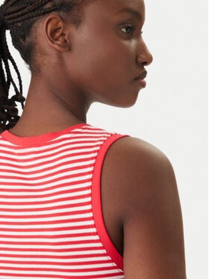 Tommy Jeans Top Essential DW0DW20673 Czerwony Slim Fit