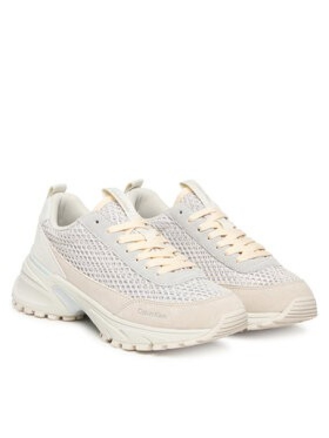 Calvin Klein Sneakersy Hike Runner Lace Up Techmix YW0YW02030 Écru