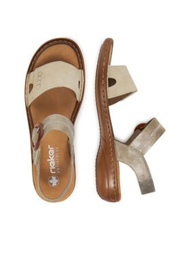 Rieker Sandały 608Z3-60 Beżowy