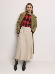 Sztruksowa spódnica maxi - beżowy