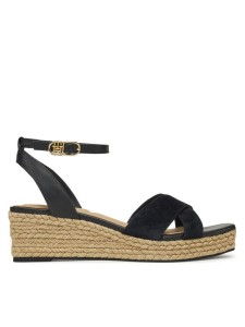 Tommy Hilfiger Espadryle Leather & Suede Mid Wedge Espad FW0FW08804 Czarny