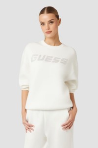 GUESS Damska bluza w kolorze ecru Cecilia, Rozmiar M