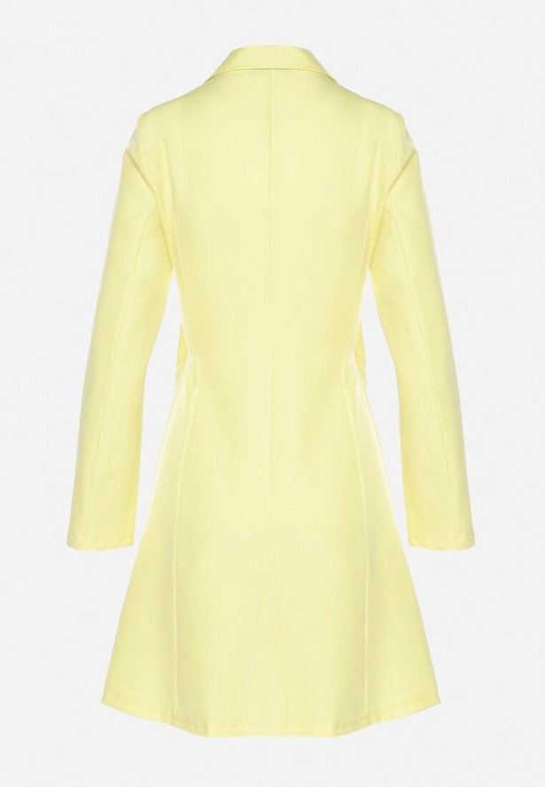 Żółta Kopertowa Sukienka o Fasonie Marynarki Arelisa