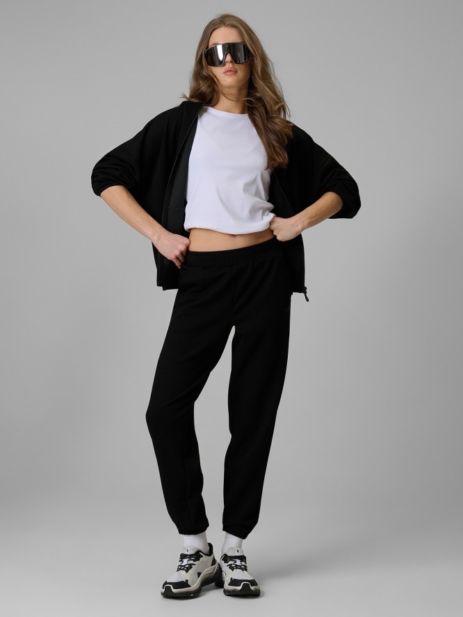 4F Spodnie dresowe joggery damskie - czarne L