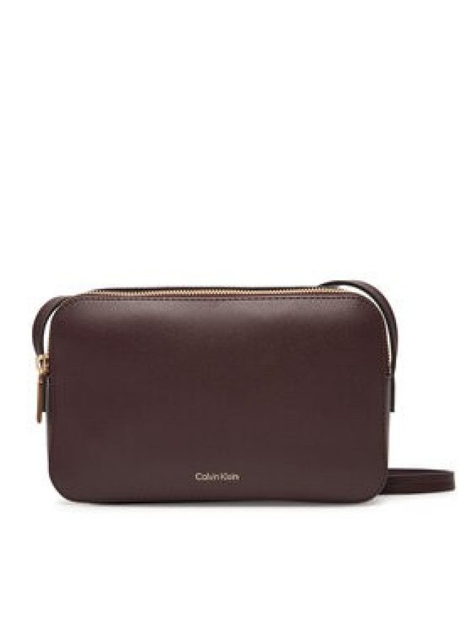Calvin Klein Torebka Foil Logo Elongated Camera Bag LV04F3276G Bordowy