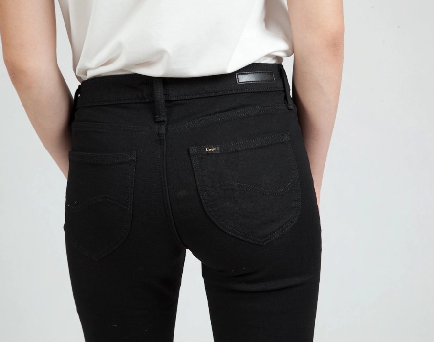 LEE SCARLETT DAMSKIE SPODNIE JEANSOWE JEANS DŻINSY BLACK RINSE L526SH47 112111903