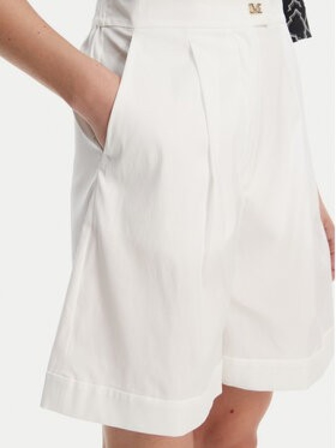 Max Mara Beachwear Bermudy Sultano 2516141019 Biały Relaxed Fit