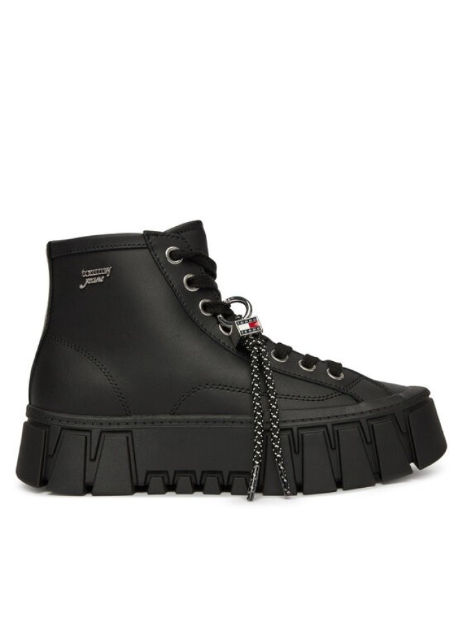 Tommy Jeans Sneakersy Tjw Platform Sneaker Leather Mc EN0EN03133 Czarny