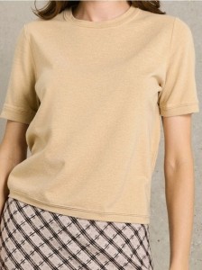 Bluzka z krótkim rękawem - kremowy