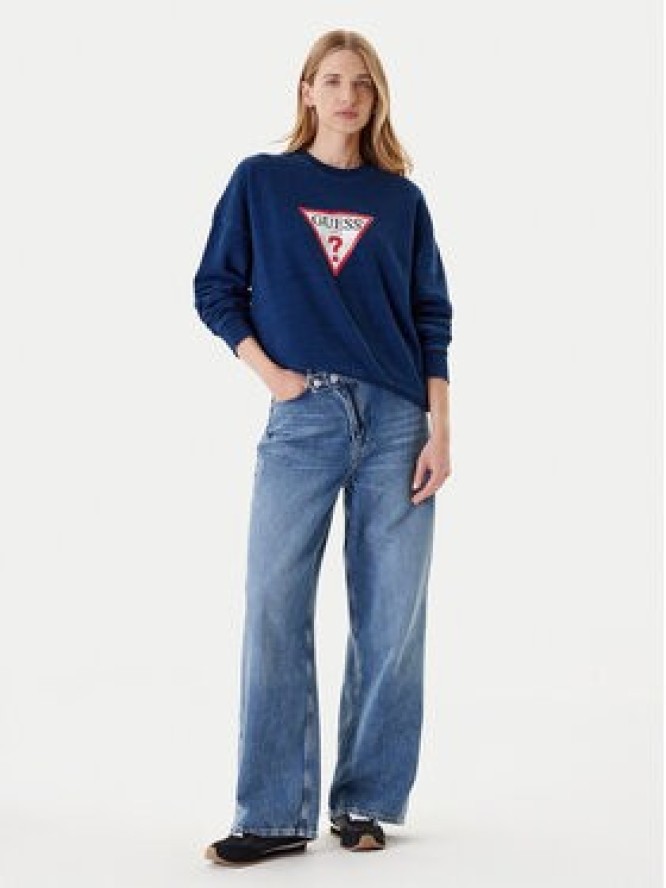 Guess Jeans Bluza W5YQ12 KCXQ1 Granatowy Oversize