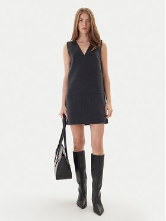 Calvin Klein Sukienka dzianinowa LV044D017G Szary Relaxed Fit
