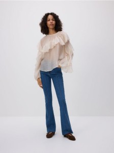Bluzka z falbanami - złamana biel