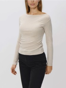 Longsleeve z wiskozą - beżowy