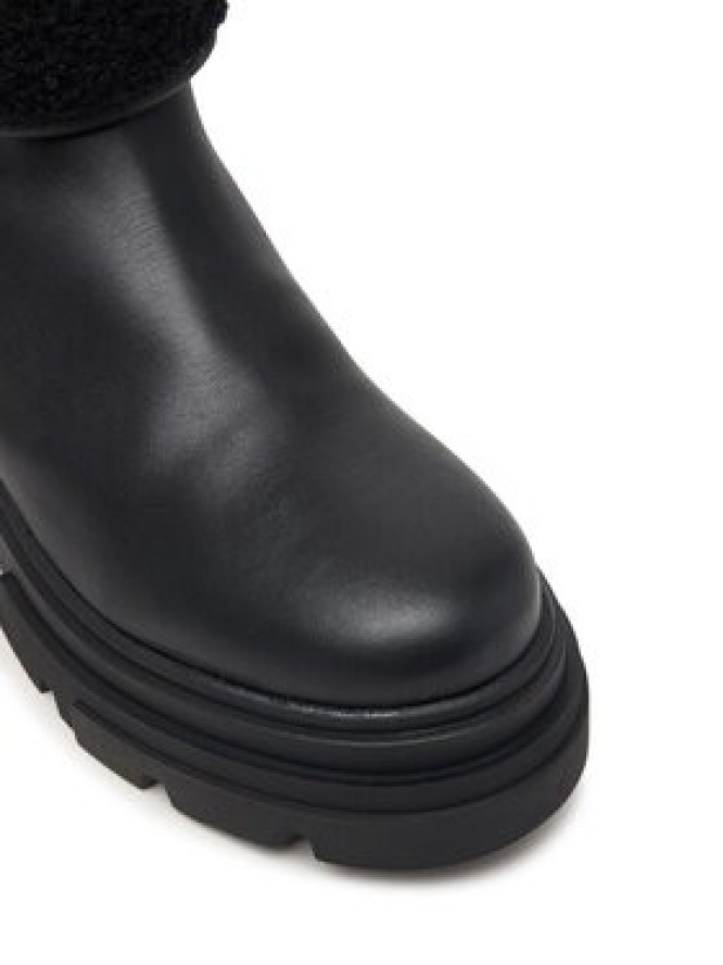 Tommy Hilfiger Botki Shearling Fold Chunky Ankle Boot FW0FW09677 Czarny