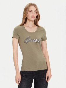 Guess T-Shirt W5YI16 J1314 Zielony Regular Fit