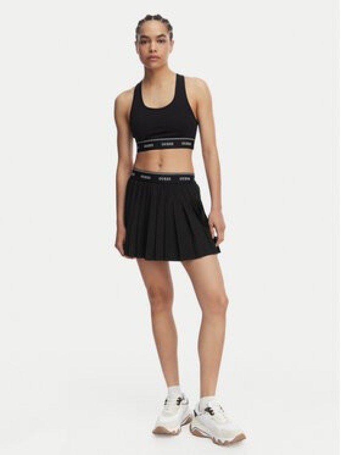 Guess Spódnica plisowana V6GD11 W1802 Czarny Regular Fit
