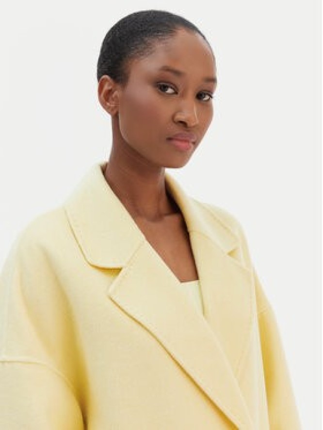 ViCOLO Płaszcz wełniany TF0003 Żółty Regular Fit