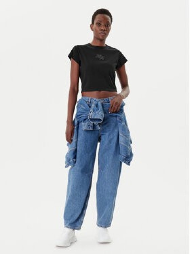 HUGO T-Shirt Rhinestone 50551404 Czarny Slim Fit