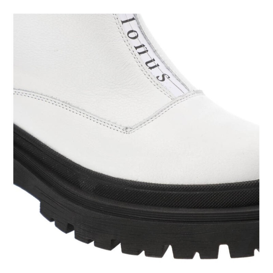 Białe Botki Pollonus Ocieplane Buty Damskie