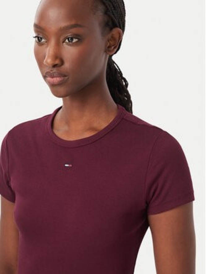 Tommy Jeans T-Shirt EssentialDW0DW17383 Fioletowy Slim Fit