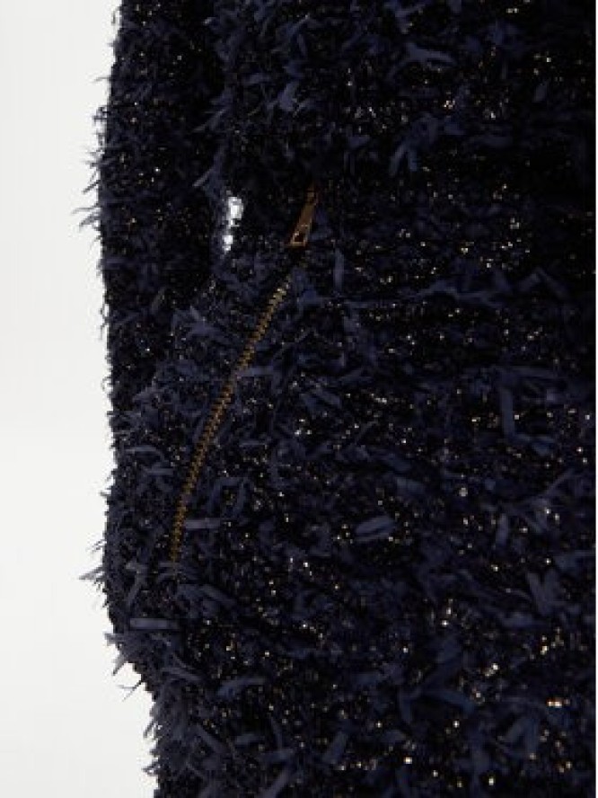 Balmain Spódnica mini DF0LB015KH74 Granatowy Regular Fit