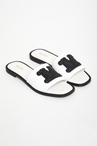 Klapki damskie skórzane Gene MAX MARA BEACHWEAR