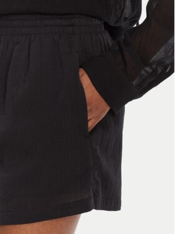 Seafolly Szorty materiałowe Crinkle 55429-SH Czarny Regular Fit