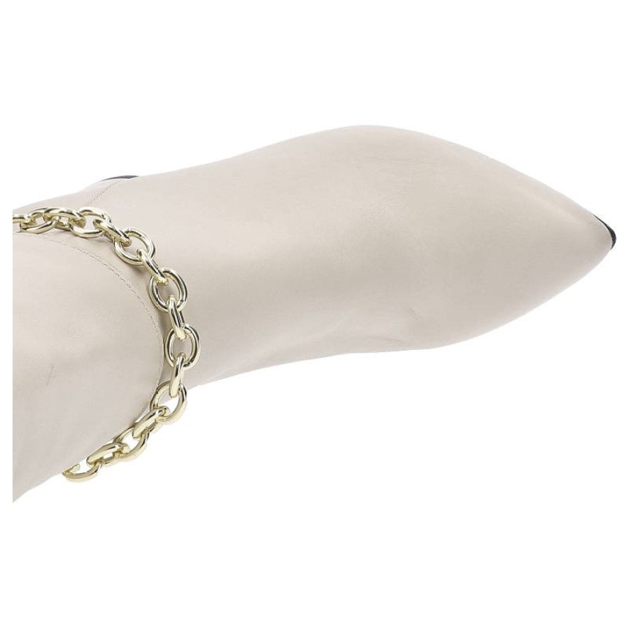 Beżowe Kozaki Karino Damskie Eleganckie Obuwie