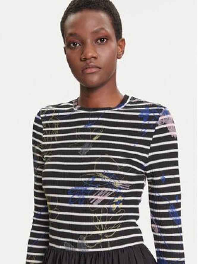 Desigual Sukienka codzienna Raya Hibrida 25WWVW15 Czarny Regular Fit