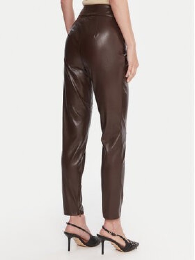 Guess Spodnie z imitacji skóry W4BB18 WGIK0 Czarny Slim Fit