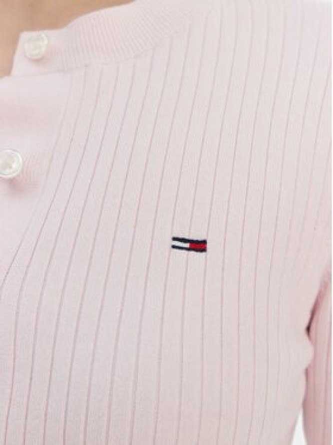 Tommy Jeans Kardigan DW0DW22023 Różowy Slim Fit