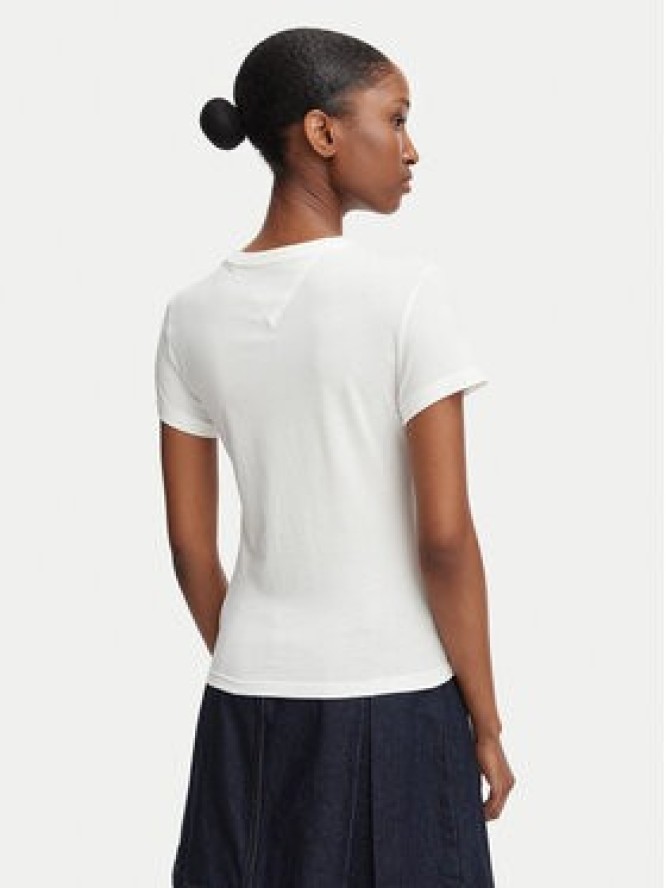 Tommy Jeans T-Shirt Ess Logo DW0DW23479 Biały Slim Fit
