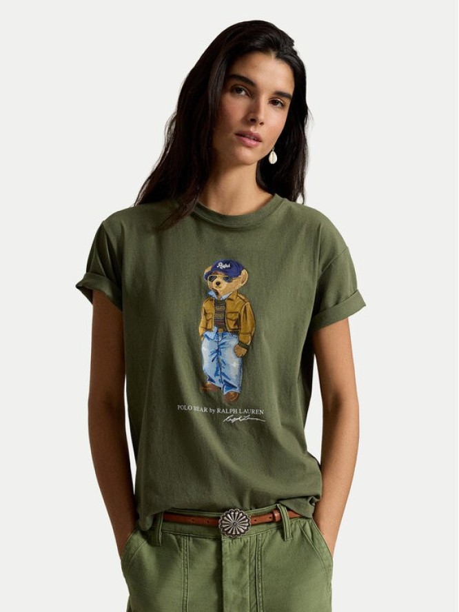 Polo Ralph Lauren T-Shirt 211B17806001 Zielony ciemny Regular Fit