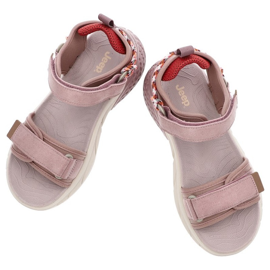 Różowe Sandały Jeep Wygodne Obuwie Damskie