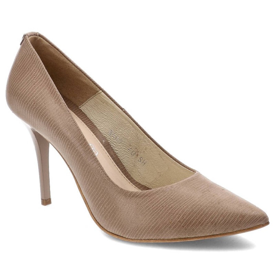 Czółenka damskie Baldaccini, eleganckie i wysokiej szpilce, cappuccino, 596000-2