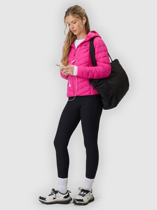 4F Kurtka z wypełnieniem syntetycznym damska - różowa XL